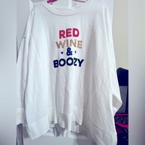 CROWN & Ivy sparkle Graphic lightweight sweatshirt 3x